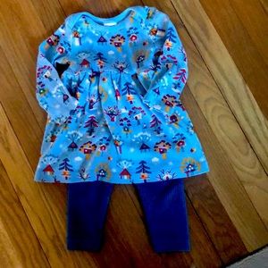 Hanna Andersson dress and leggings set 18-24